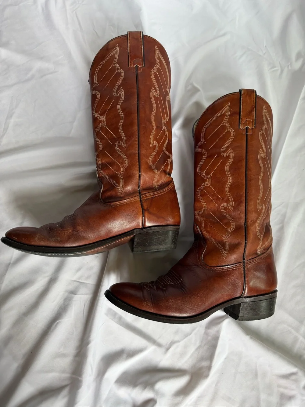 Kenny Rogers Leather Western Cowboy Boots Brown Men’s 10.5 D Rodeo Vintage